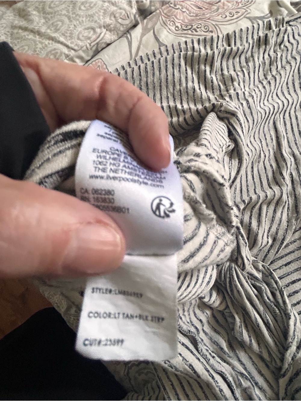 Liverpool Cream and Black Striped V-Neck Top - Picture 4 of 4